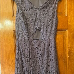 Xhilaration Backless Lace Dress in Gray